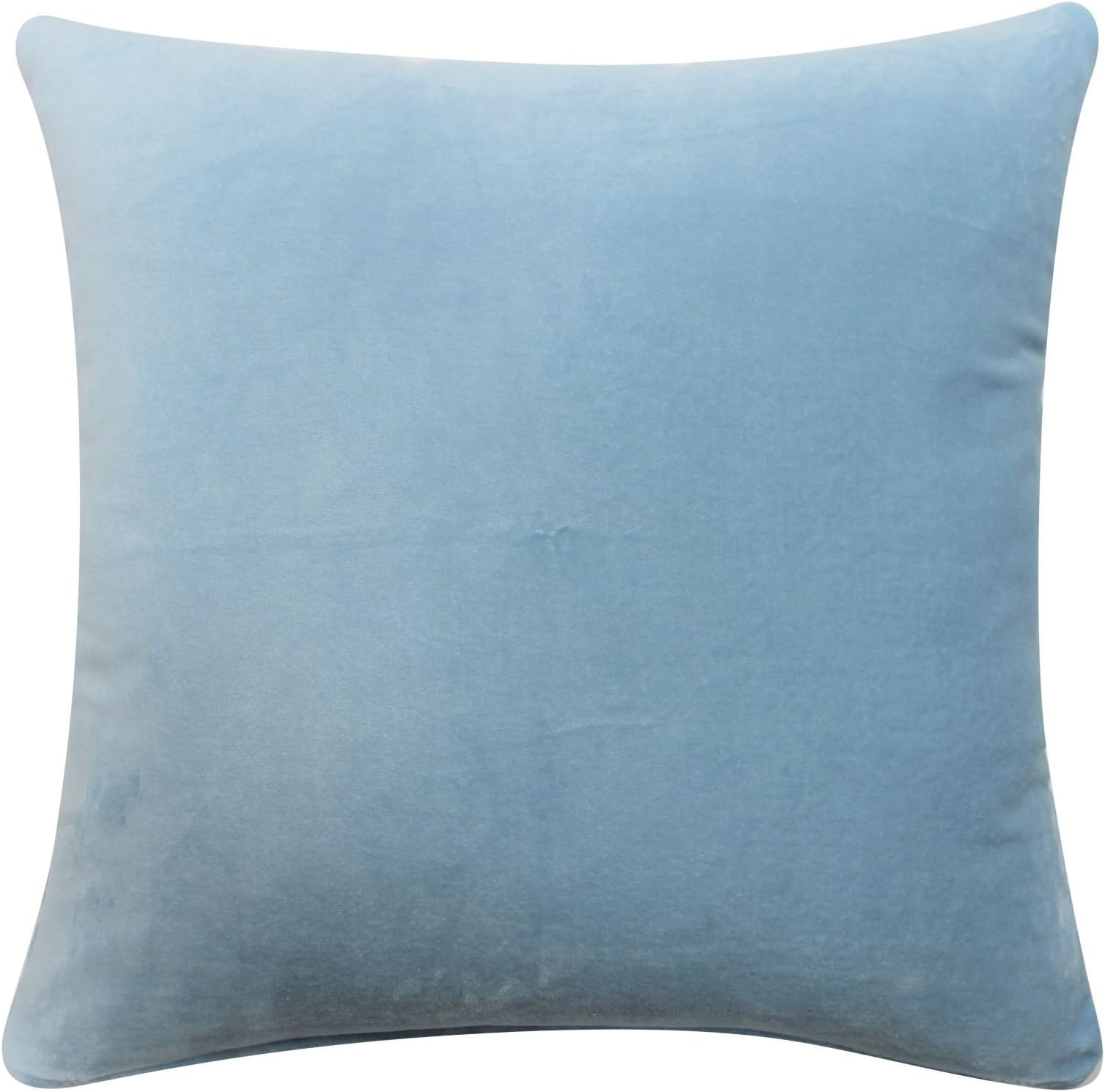 Aubina Luxury Velvet Cushion Cover, 100% Cotton Velvet, Modern Super Soft Covers, Pillow Cases, 18" x 18", 45cm x 45cm, Duck Egg Blue