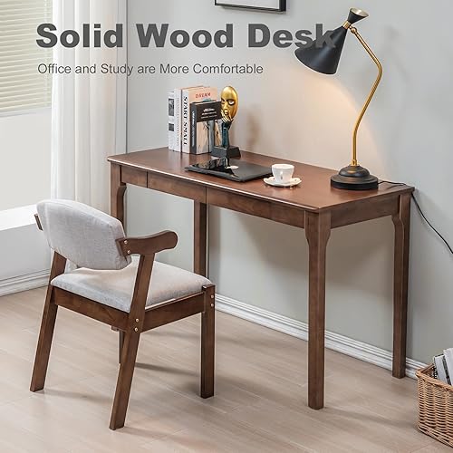 Miniatura 3 de Escritorio de Madera Sólida, Escritorio de Juego y Estudio para Oficina en Casa, para Trabajo, Escritorio para PC de Estudiantes para Dormitorio,