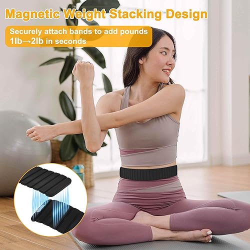 Miniatura 3 de Pesas para muñeca, 1.1 libras cada una, magnéticas, pesas ajustables para tobillo para hombres y mujeres, para correryoga y más, 1 par