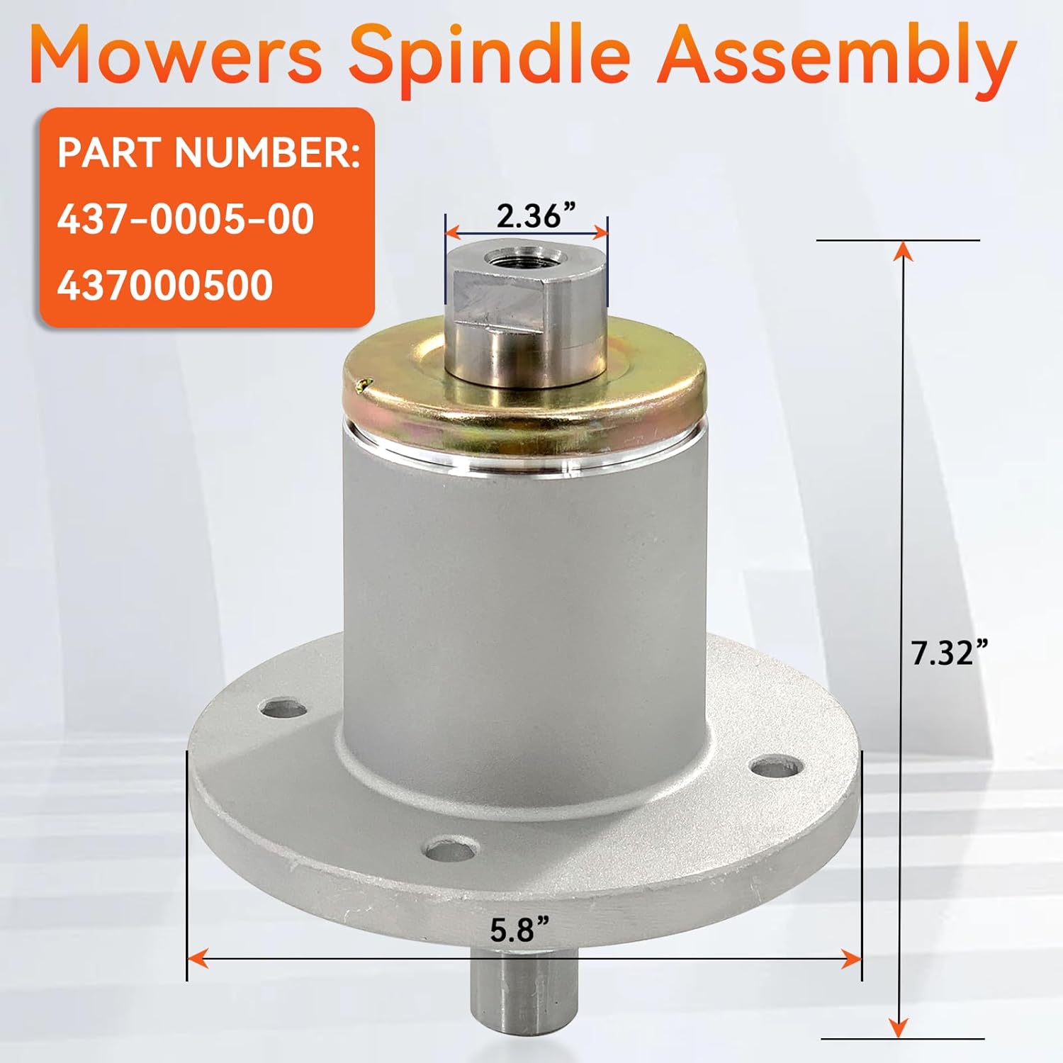437-0005-00 Heavy Duty Mower Spindle Assembly Compatible with 2016-2022 Spartan RT, RZ, SRT Pro, HD, XD, XDe Series Mowers for 54" 61" 72" Decks, Replaces 437000500