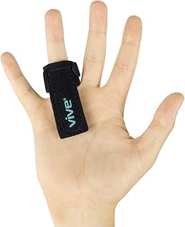 Vive Trigger Finger Splint - Support Brace for Middle, Ring, Index, Thumb and Pinky - Straightening Curved, Bent, Locked and Stenosing Tenosynovitis Hands - Tendon Lock Release Stabilizer Knuckle Wrap