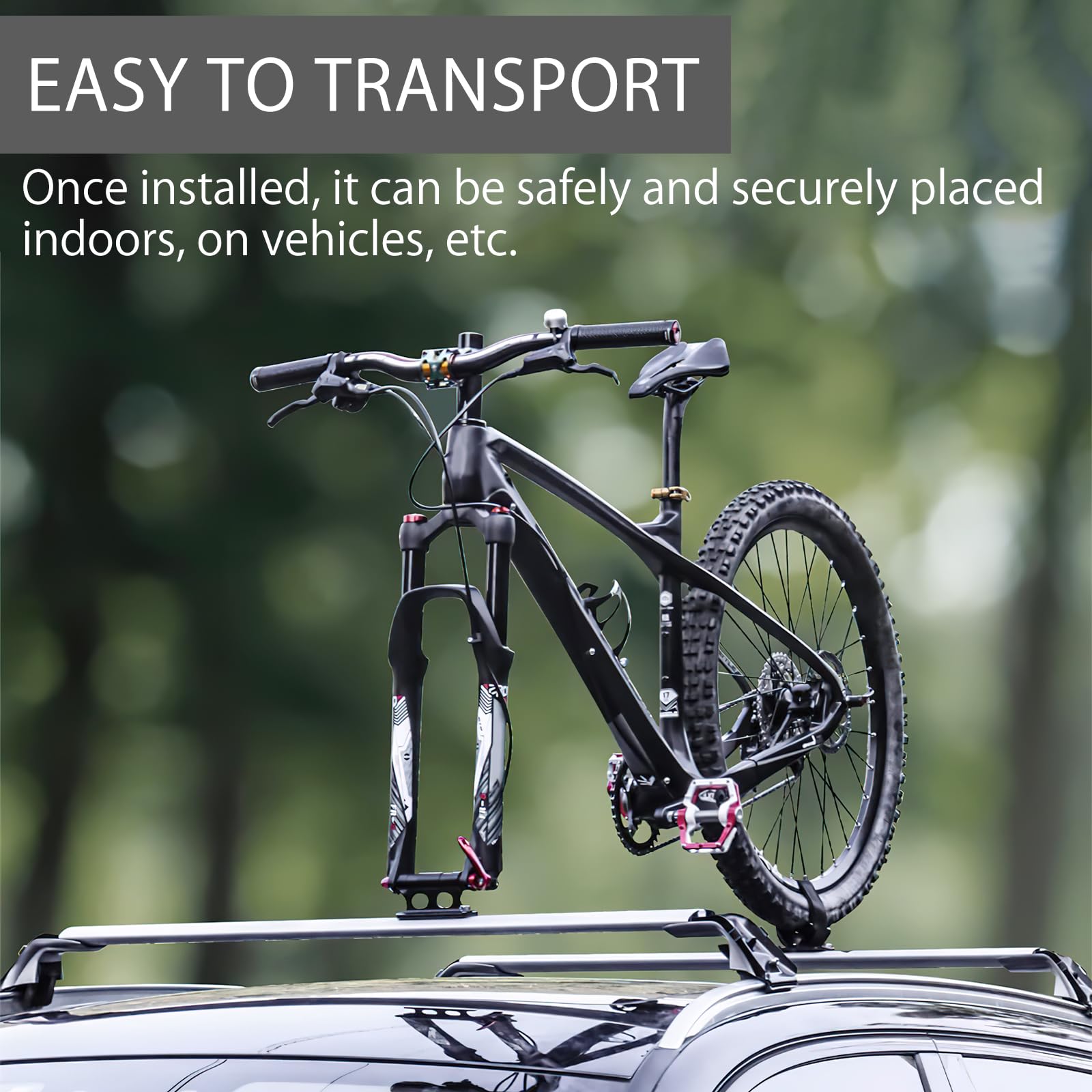 HENGBIRD 2 pezzi di supporto per forcella per bicicletta in lega di alluminio, supporto da tetto per bici da auto a bloccaggio rapido, supporto per forcella per bicicletta versatile per 5/12/15 x 100