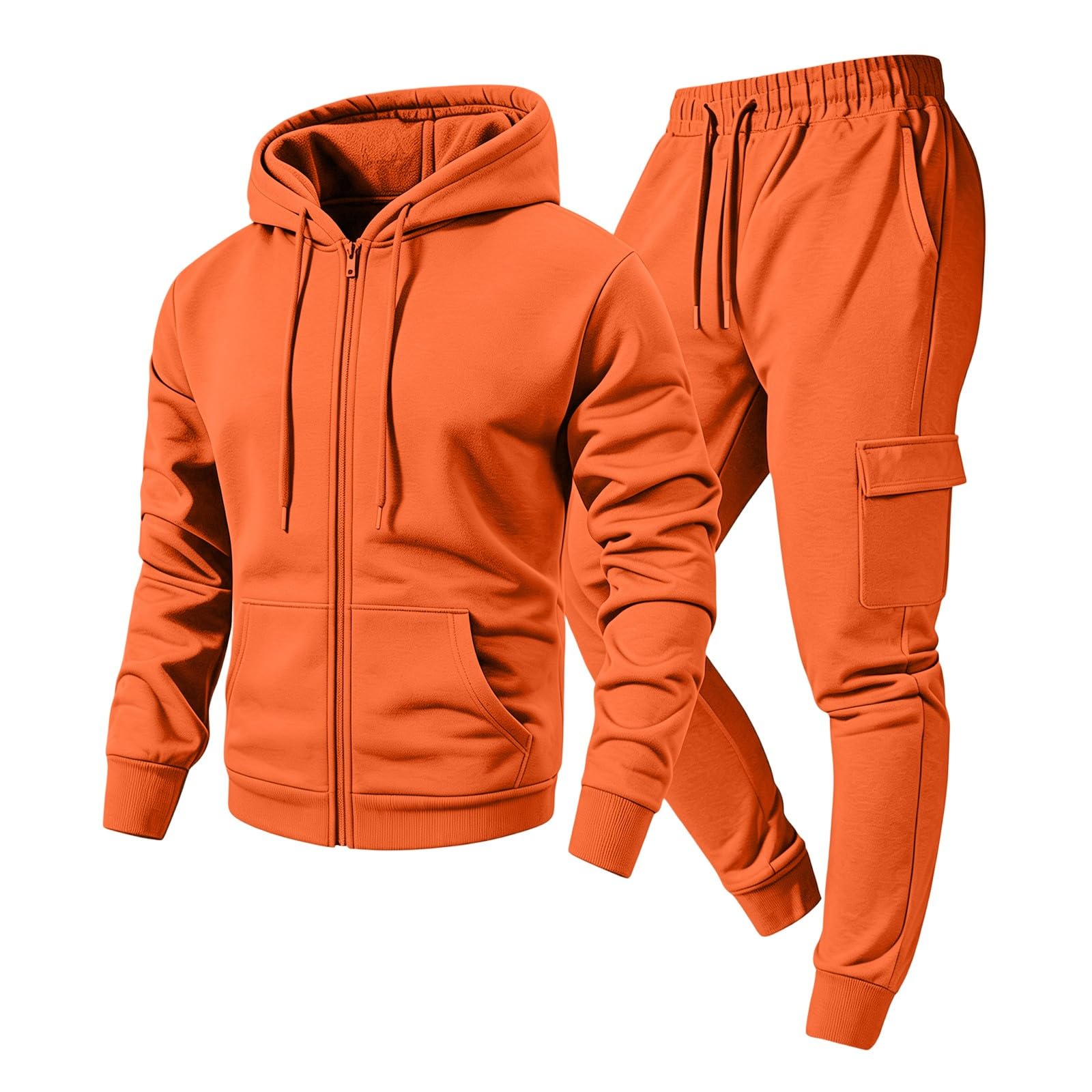 CHUNOTU Survêtement pour homme avec capuche et pantalon cargo avec