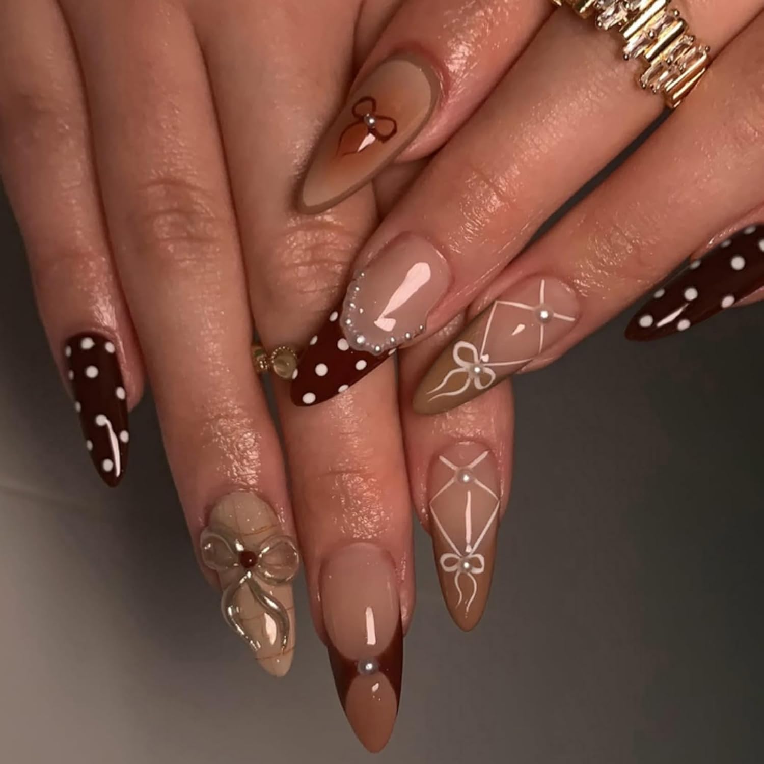 Long Stiletto Press on Nails Y2K Star French Fake Nail 24pcs