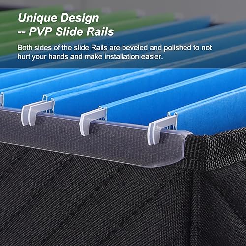 Miniatura 4 de Caja organizadora de archivos con tapa, caja de archivos portátil para colgar carpetas de archivos, caja organizadora para almacenamiento de