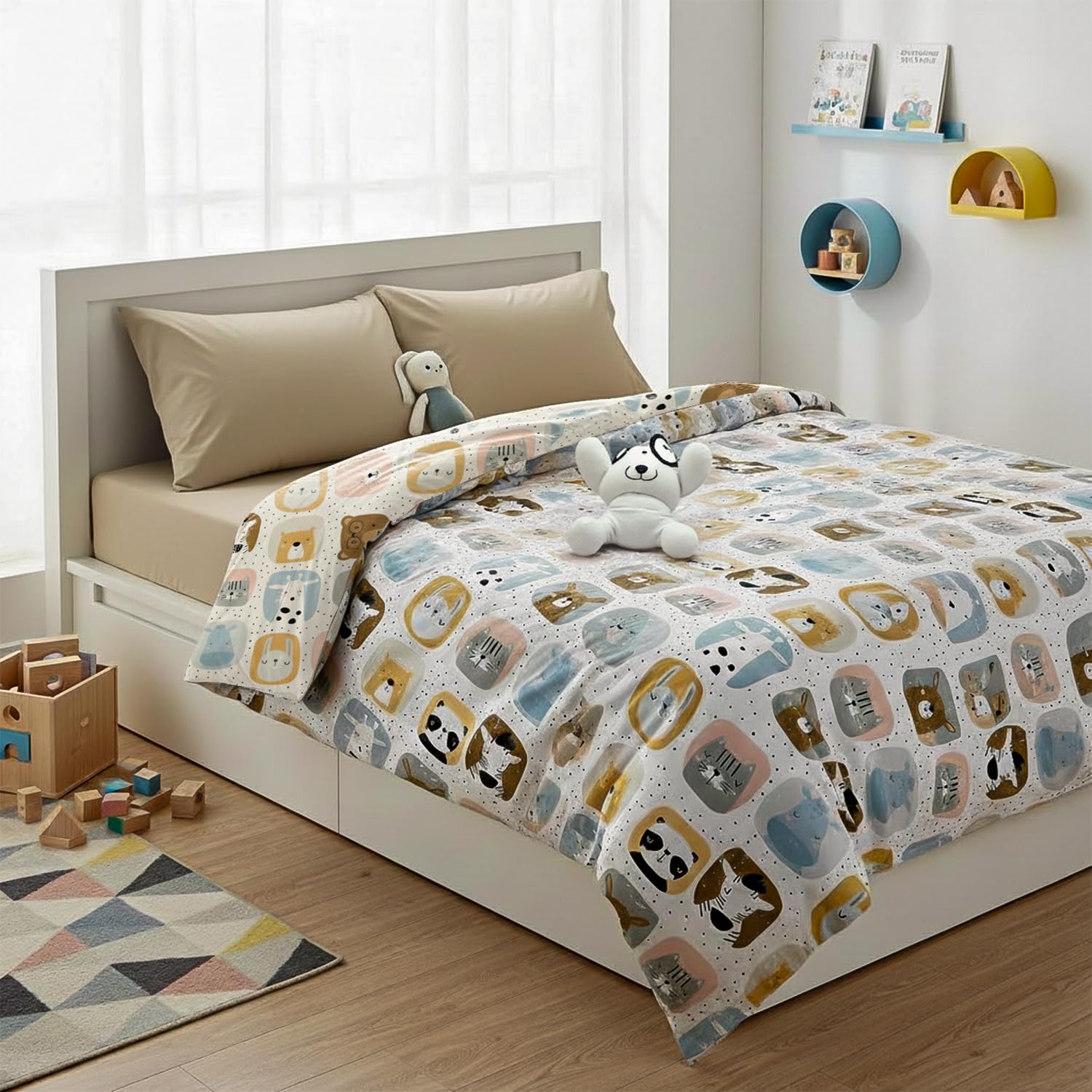 AEROHAVEN 200 GSM Soft Kids Comforter Hypoallergenic Microfiber All-Weather Reversible Comforter AC Quilt Blanket (Double)-picture-12