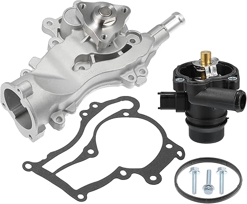 X AUTOHAUX Kit de carcasa de termostato de bomba de agua de motor de aluminio con junta No.5548634225200455 para Chevrolet Cruze 1.4L 2011-2015