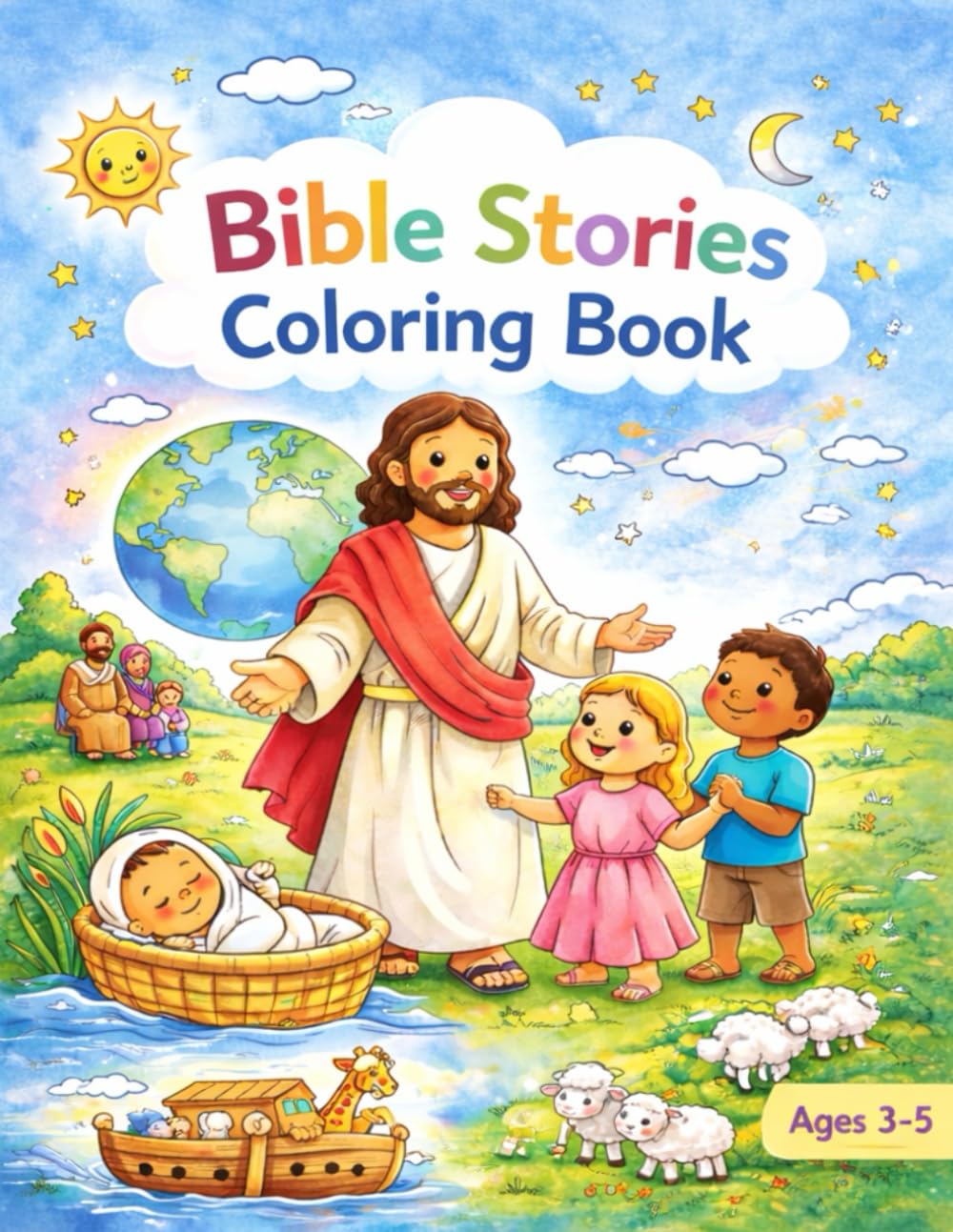Bible Stories Coloring Book: Simple Bible Stories for Little Ones