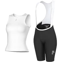 INBIKE Women's Cycling Set Quick Dry Sleeveless with Padded Bib Shorts | Padded Design, Side Pockets, Stretch Fabric, Reflective Details, Anti-Slip Hem,5-6h Cushion Support