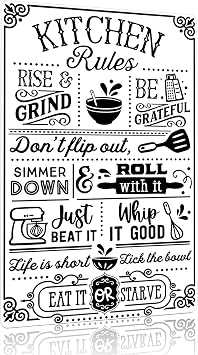 Crazysign Funny Kitchen Gifts for Women&Mom Kitchen Rules with Humorous Cooking Quotes Vintage Tin Sign for Home Farmhouse Kitchen Dining Room Decor 8x12 Inch 3368