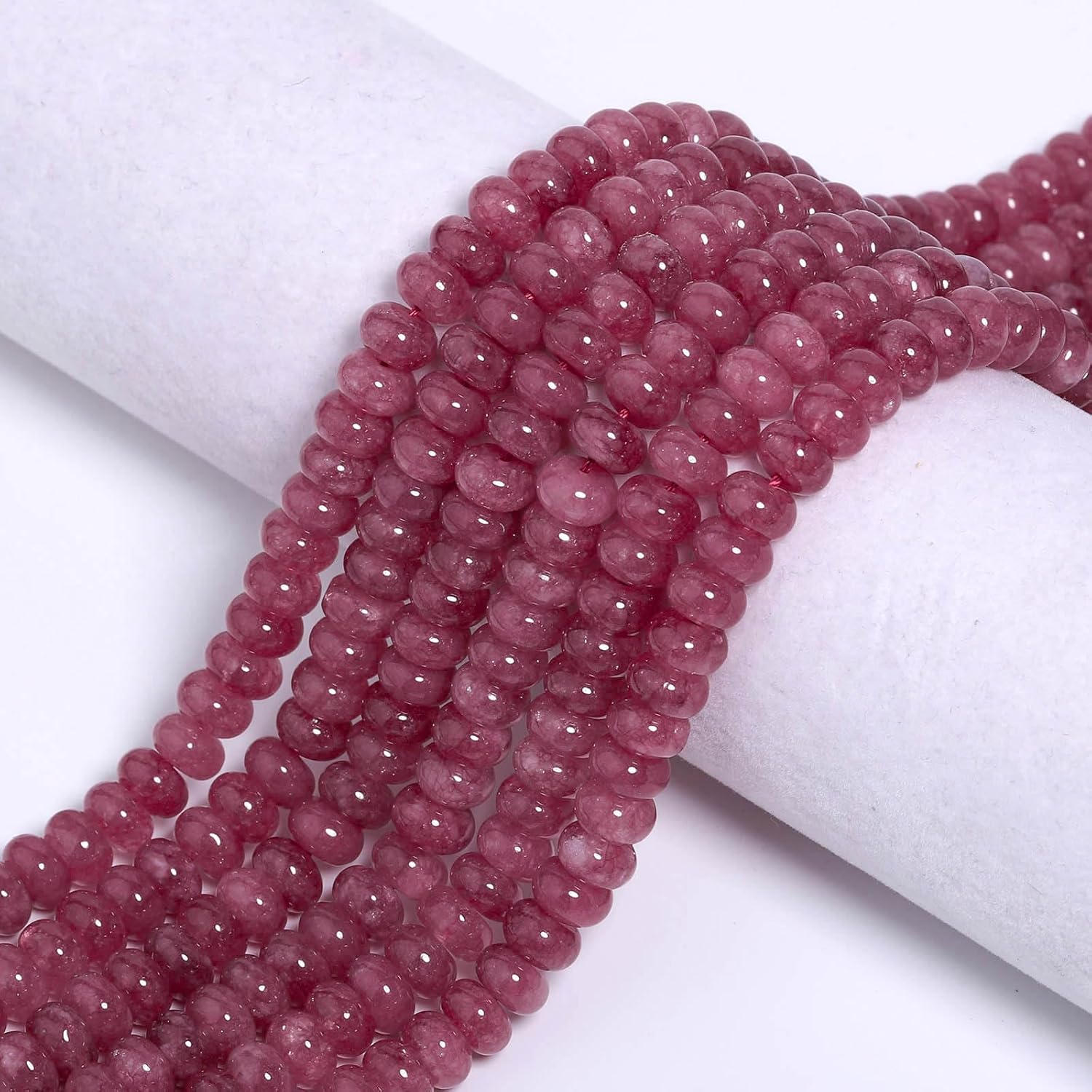 Songxi 5x8mm Natural Pink Tourmaline Stone Rondelle Beads, 75PCS Spacer Round Loose Abacus Beads for Jewelry Making, Gemstone for Bracelet Necklace Earrings, Arts and Crafts - Image 7