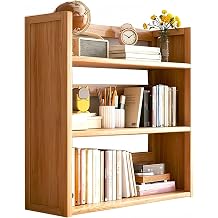 Bookshelf, Trinket Case, Picture Bookcase, Cartoon Storage, Picture Book Rack, Made of Bamboo, Small, Large Capacity, 2 Tiers, 3 Tiers, Backboard, Easy Assembly, Japanese Style, Simple, Stylish, Storage Furniture, Bedroom, Study, Office, Interior, Home Use, Commercial Use 3 Tiers, Wood Color, Length 19.7 inches 50 cm