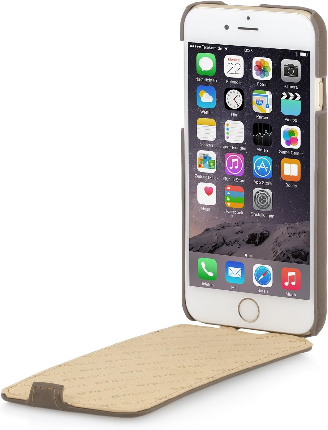 StilGut® UltraSlim, Leather Case for Apple iPhone 6 & iPhone 6s (4.7''), Sepia Brown - Nappa