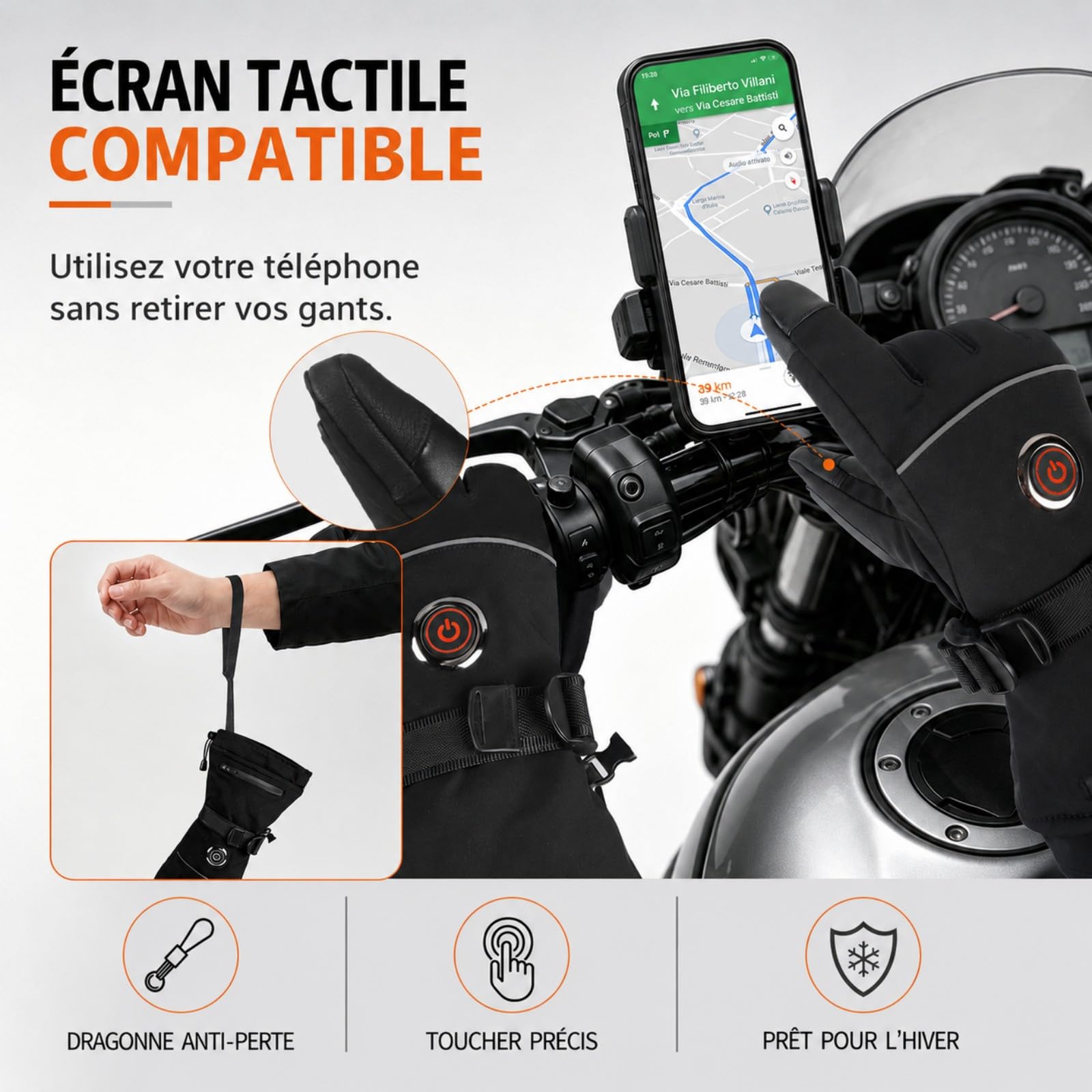 MRAWARM Gants chauffants pour homme et femme avec batterie de 6000 mAh