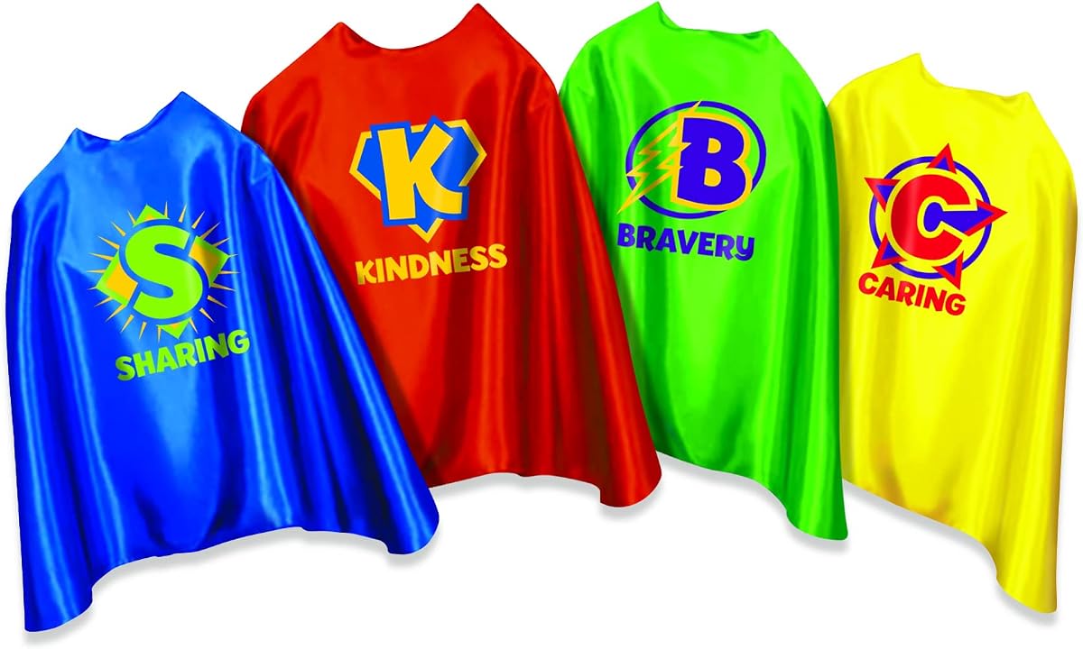 Super Selves! Reward Capes - 4 Pieces, Ages 3+ SEL Capes, Social Emotional Development Games, Language Skills, Hero Cape