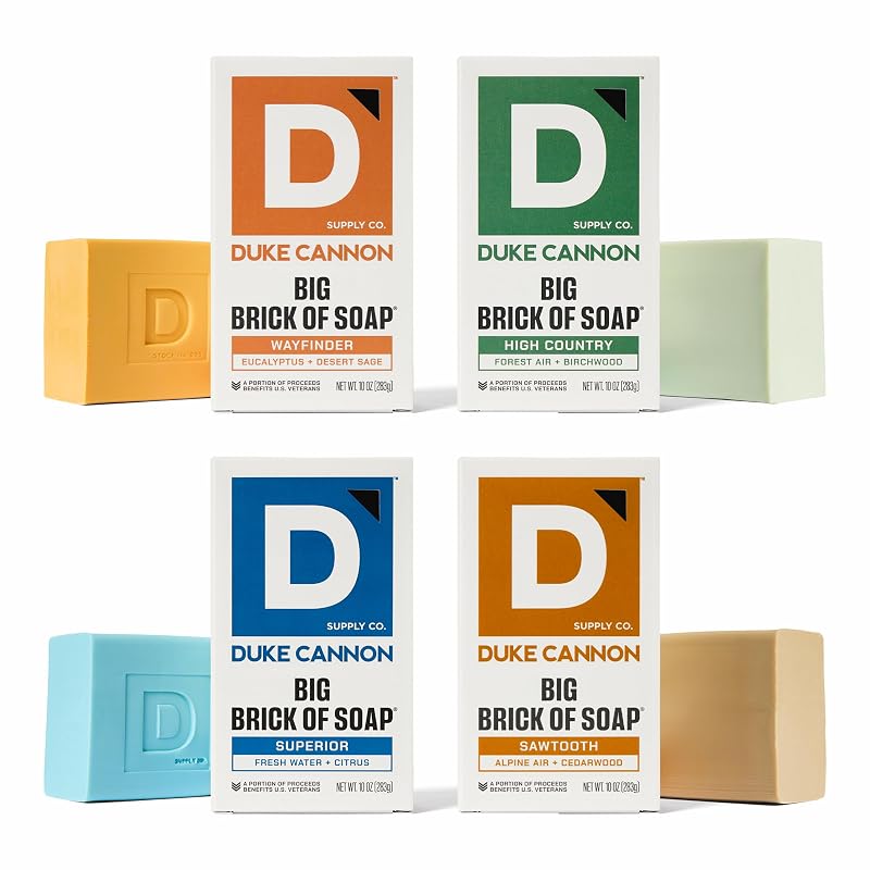 Sabonete em barra Duke Cannon Big Brick, Wayfinder, High Country, Superior e Sawtooth — Pacote com 4