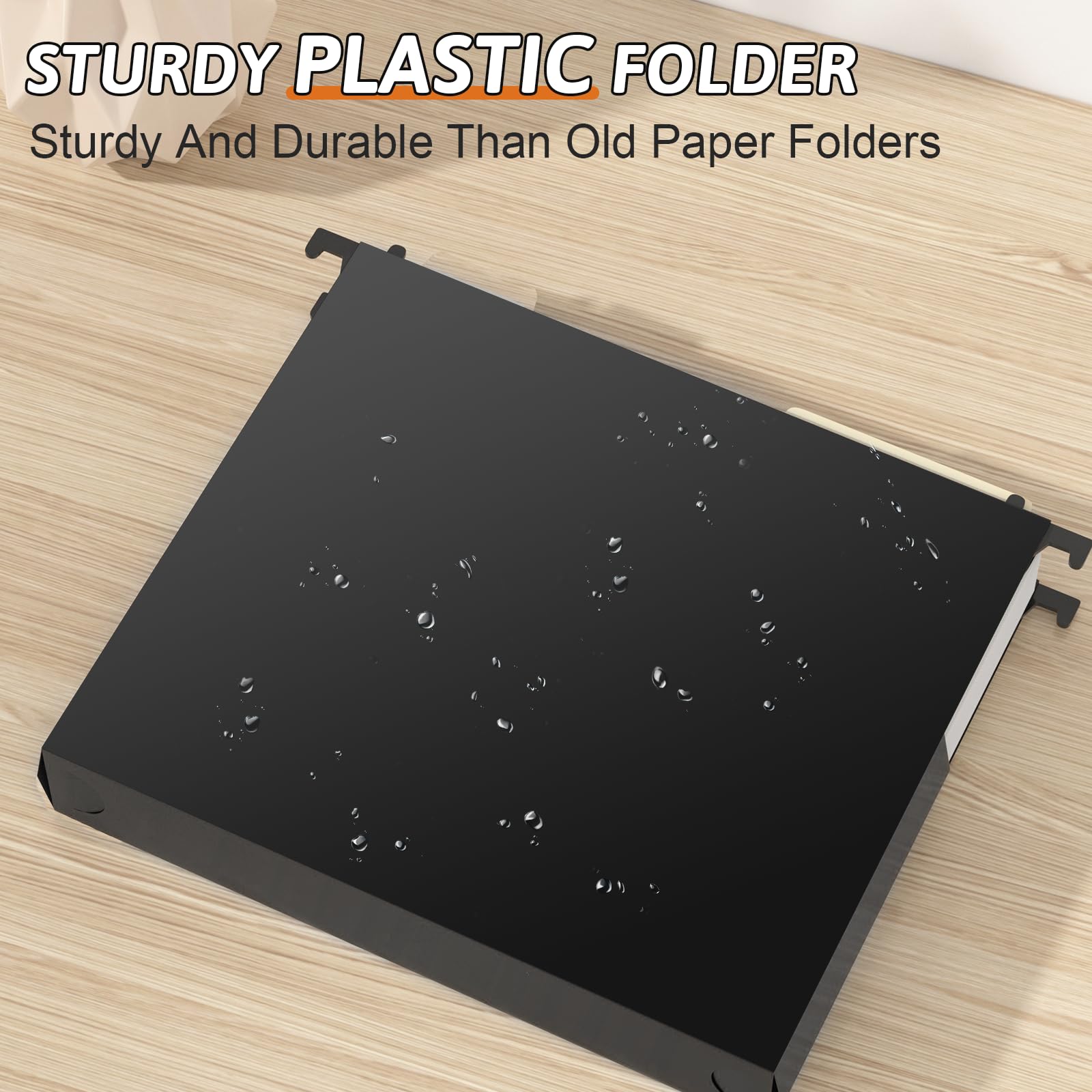 Lot de 12 dossiers suspendus en plastique de grande capacité, format lettre, renforcés, design extensible sur les côtés, extension robuste de 5,1 cm, organiseur suspendu conçu pour les fichiers