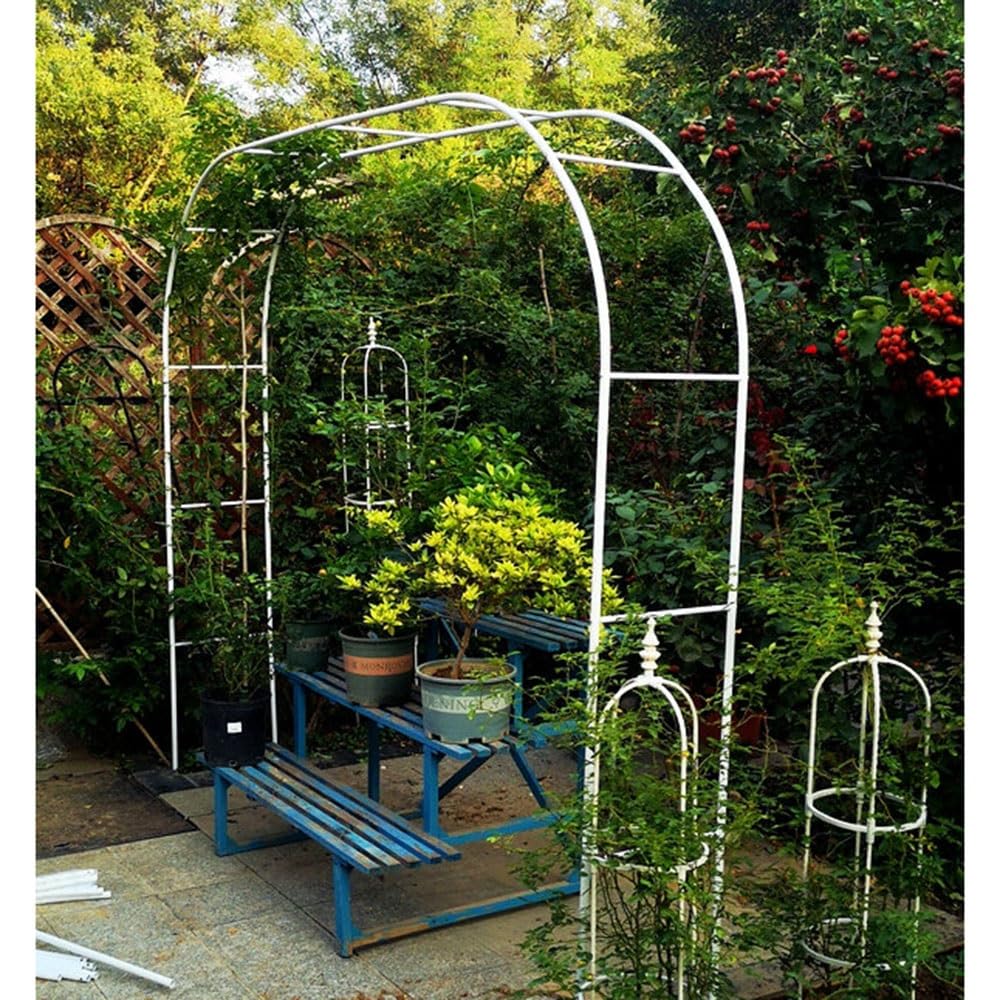 Rosenbogen Garten Metall 220/230cm mit Sockel Outdoor Hochzeit Dekor Weiß Metall Laube für Jubiläum Brautdusche Gartenparty 350 * 220 cm Größe