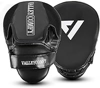 Valleycomfy Boxing Punching Mitts - Premium PU Leather Curved Focus Pads for Kickboxing, Muay Thai, Martial Arts Training