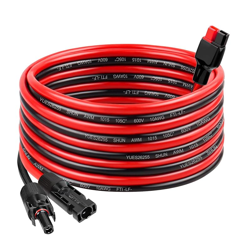 Cabo de Extensão para Painel Solar 10AWG com Conector Anderson MOOKEERF, 6,10 m