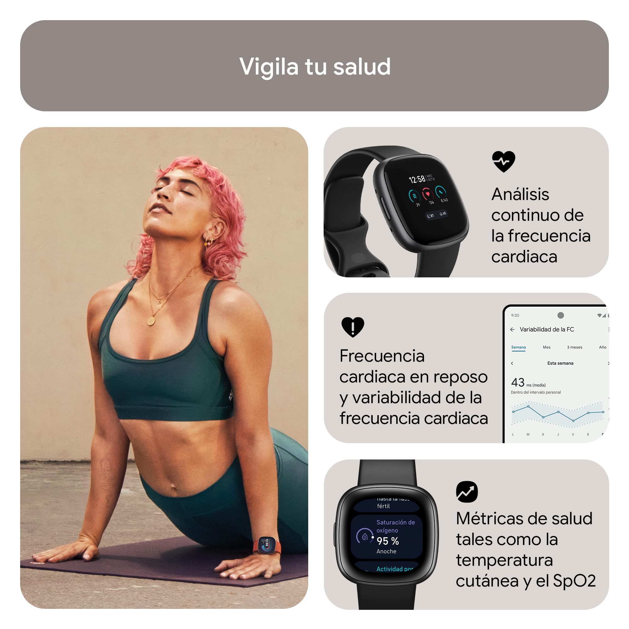 Google Fitbit Versa 4, el smartwatch que te ayuda a ponerte en forma con GPS integrado, hasta 6 días de batería y compatible con iOS 15 & Android OS 9.0