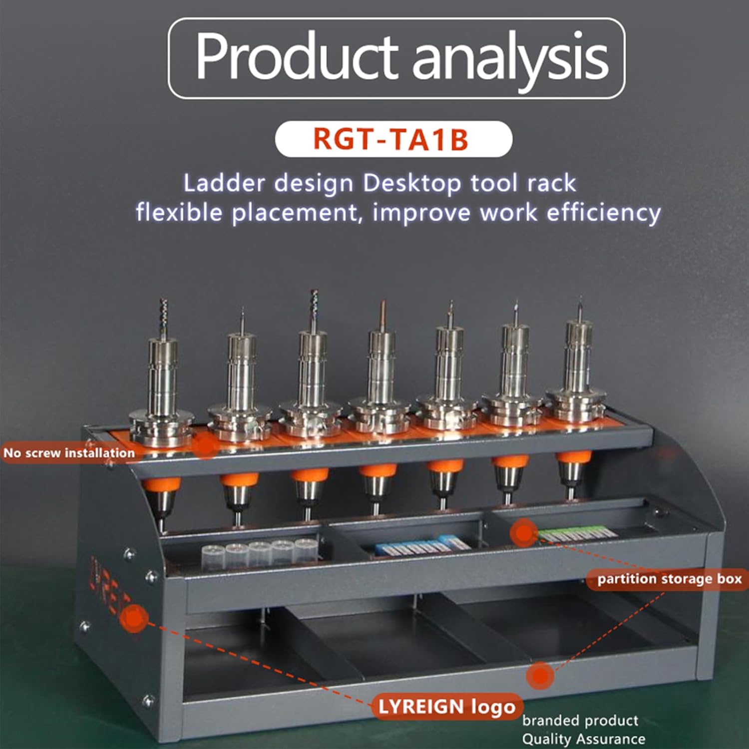 Tool holder small CNC tool storage rack 40 taper tool wall rack CAT40 BT40 tool holder storage tray CNC storage rack