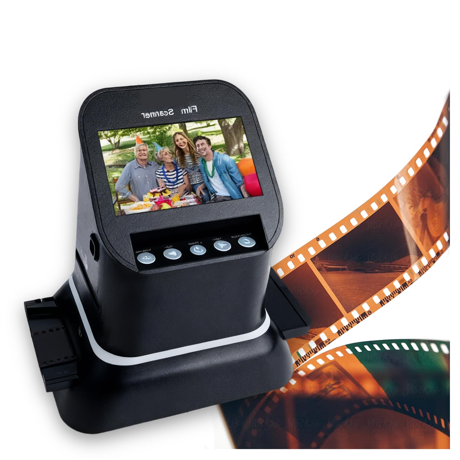 ZHENYUWANG Film scanner, high-resolution 120 film scanner, 22-megapixel slide negative scanner, built-in 128MB memory, with a 4.3-inch LCD screen