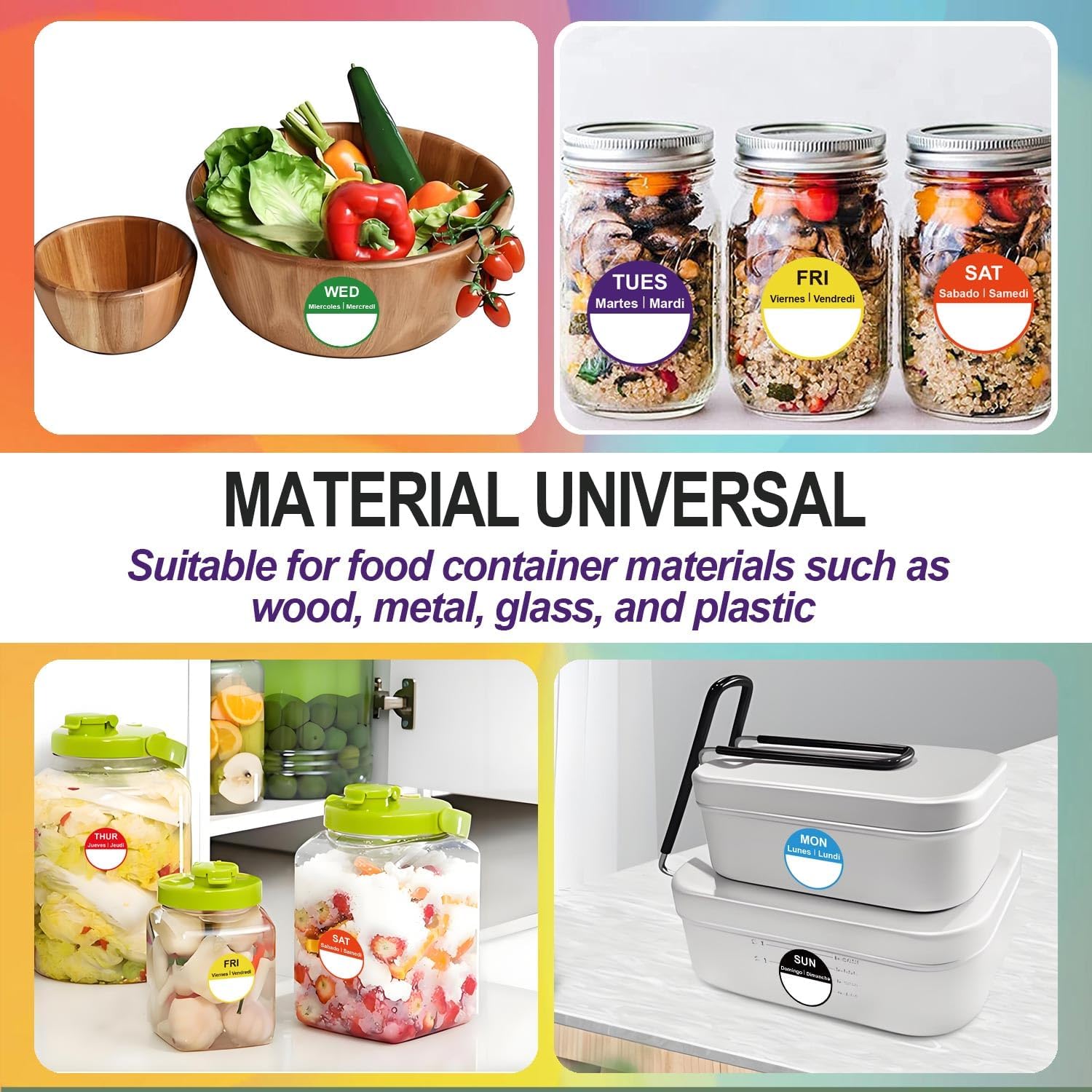 7 Days of The Week Labels 1 Inch Color Coding Food Rotation Labels image 2