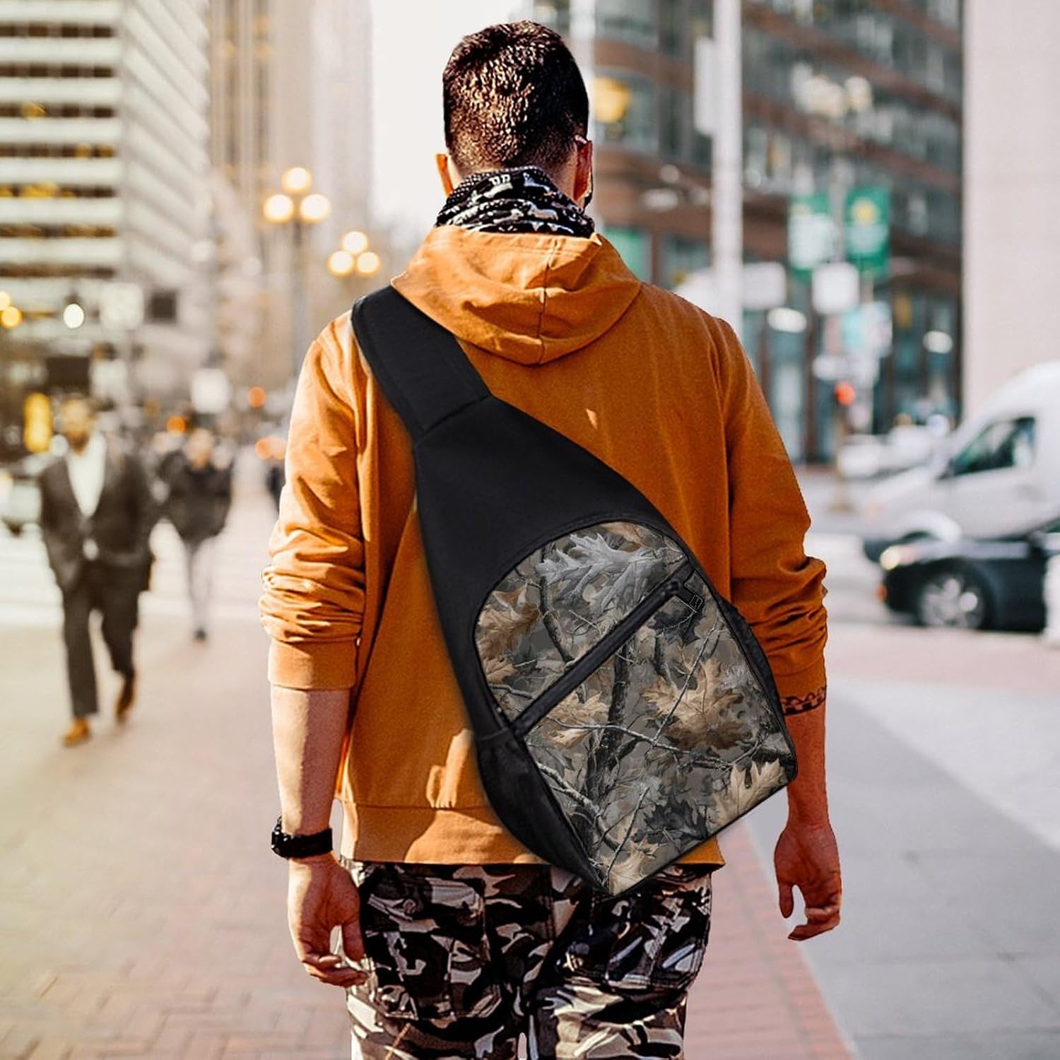 Brown Camouflage Hunting Wilderness Crossbody Sling Backpack Chest Bag Daypack