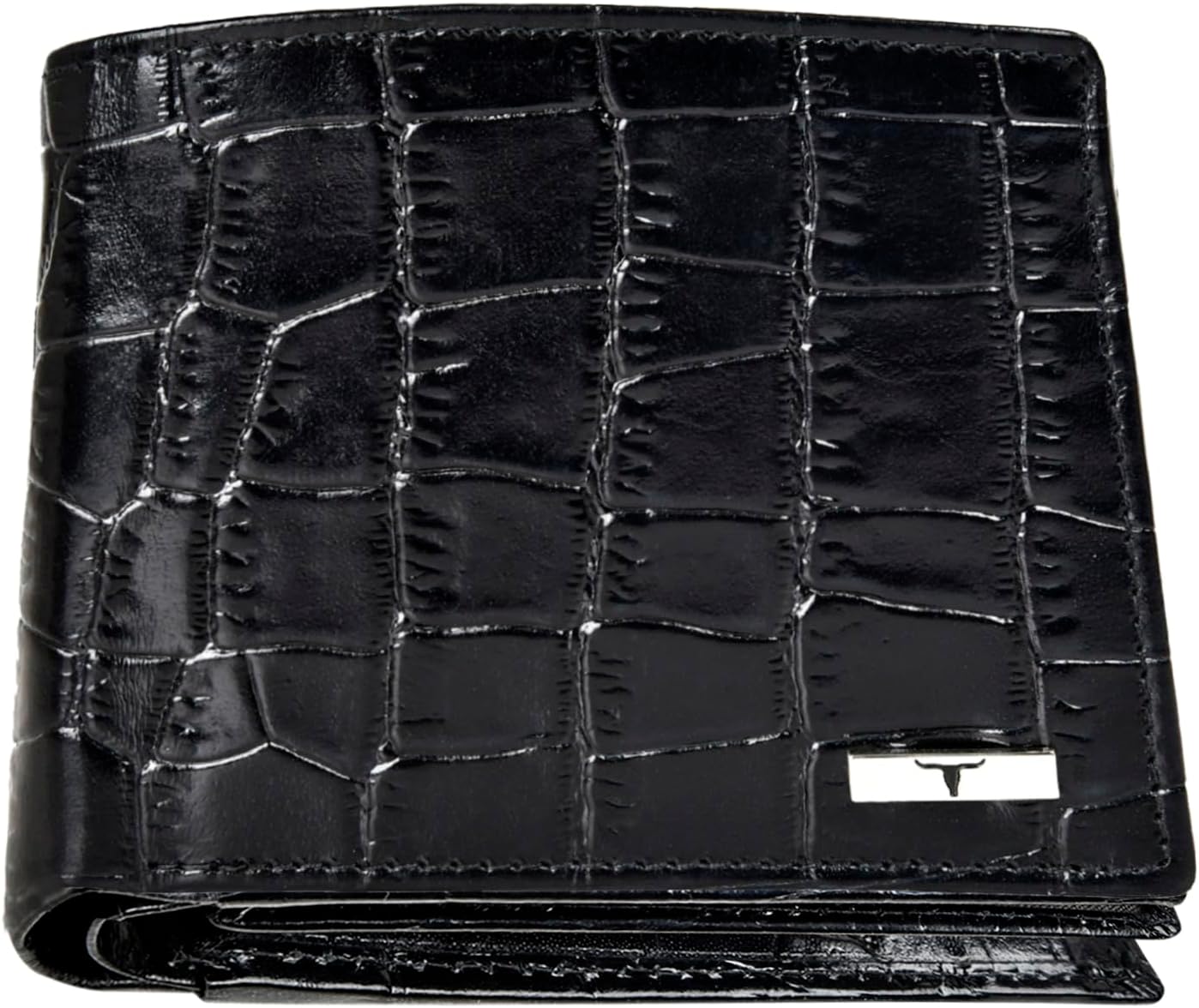 URBAN FOREST Carl Printed Black Leather Wallet for Men