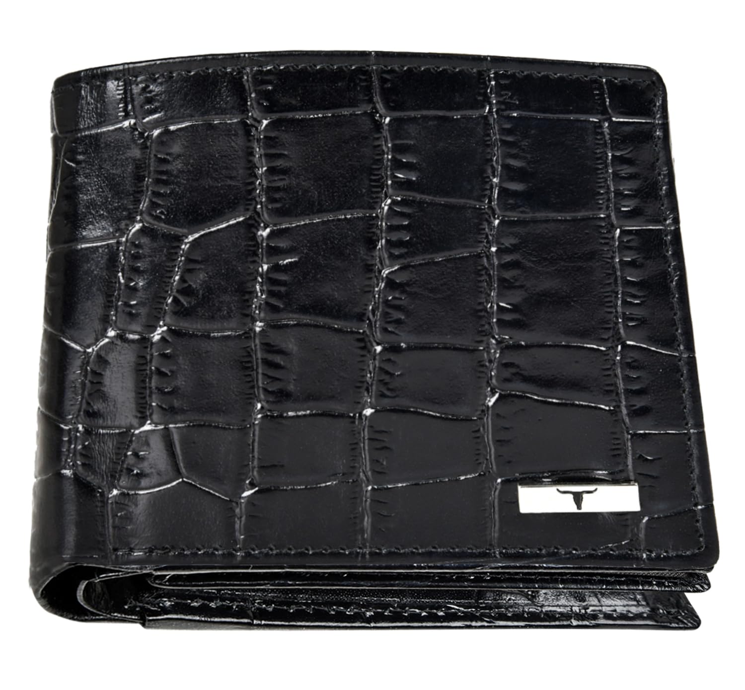 URBAN FOREST Carl Printed Black Leather Wallet for Men