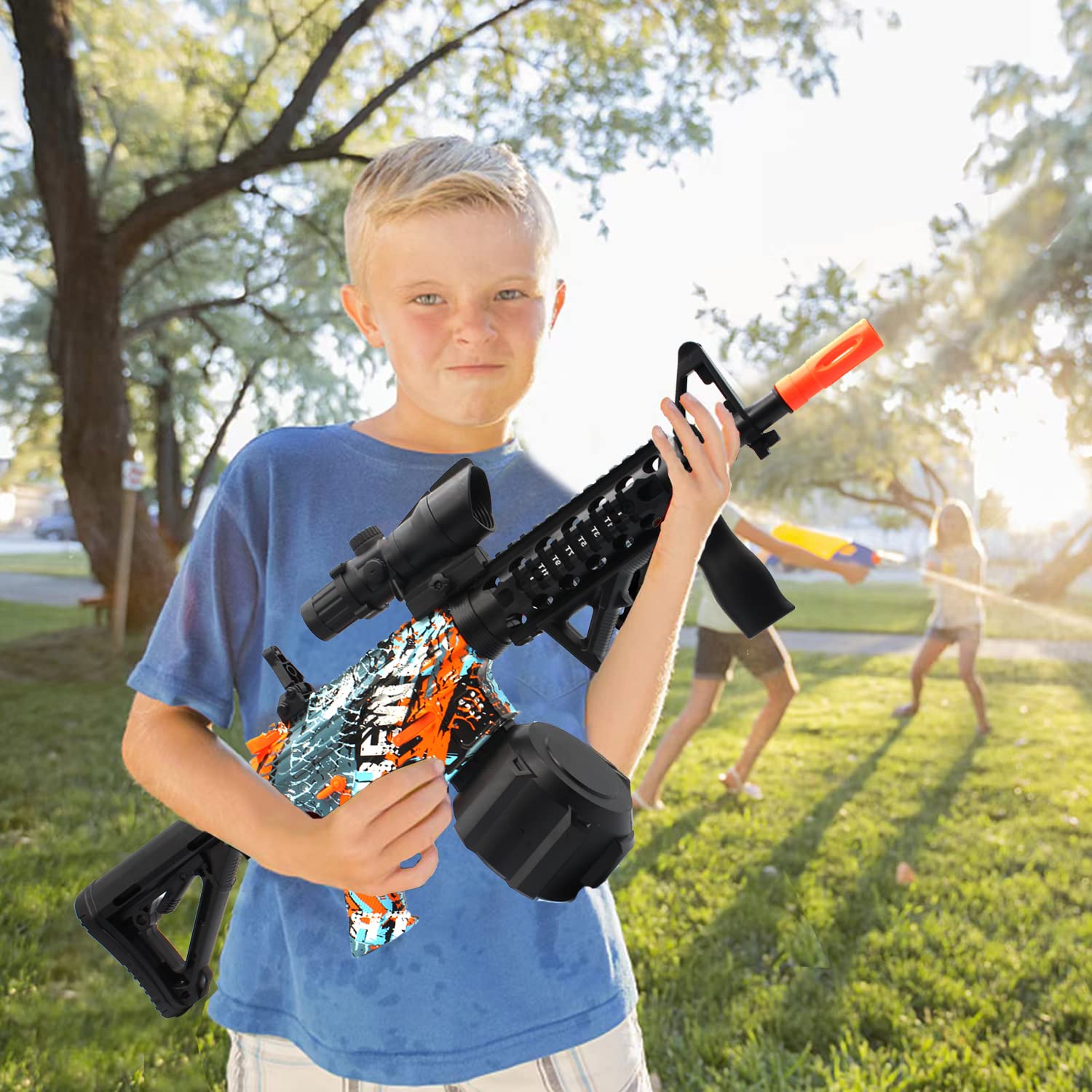 Electric Gel Ball Blaster - Automatic and Manual Mode Splatter Blaster with 30000+ Water Beads and Goggles for Outdoor Activities and Shooting Team Game