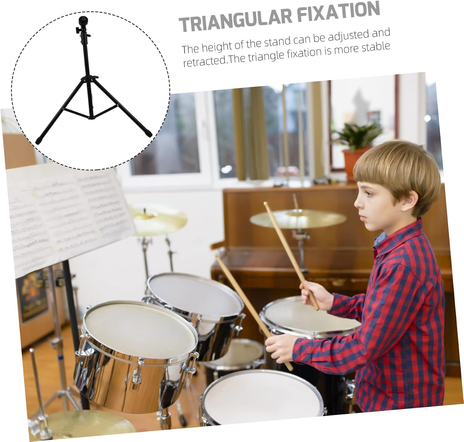 Snare Drum Bracket Drum Stand for Beginner Practice Instrument Rack Black