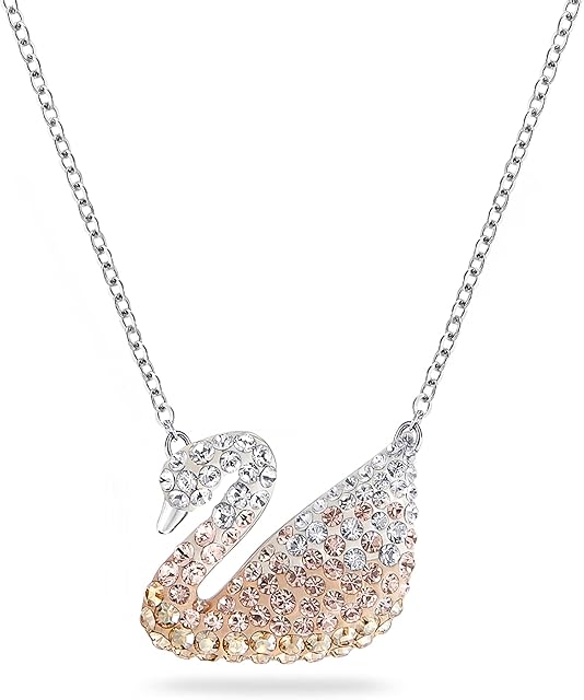 Swarovski Iconic Swan Pendant, Swan, Medium, Beige, Rhodium Plated