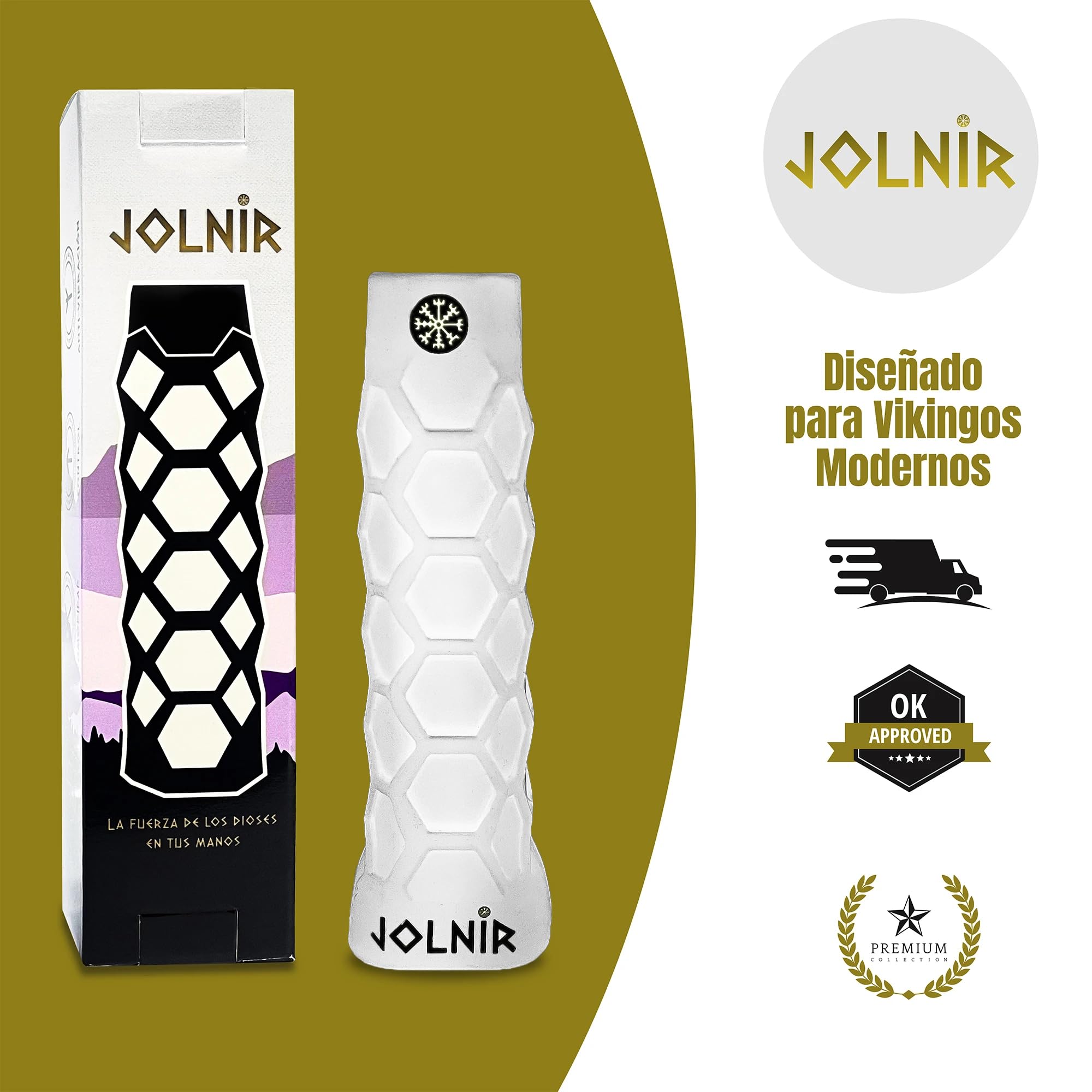 Jolnir Grip Padel Premium Blanco - Set Completo con un Grip/Mango de Padel y un overgrip - Overgrips Padél Antideslizante y Cómodo — view 7