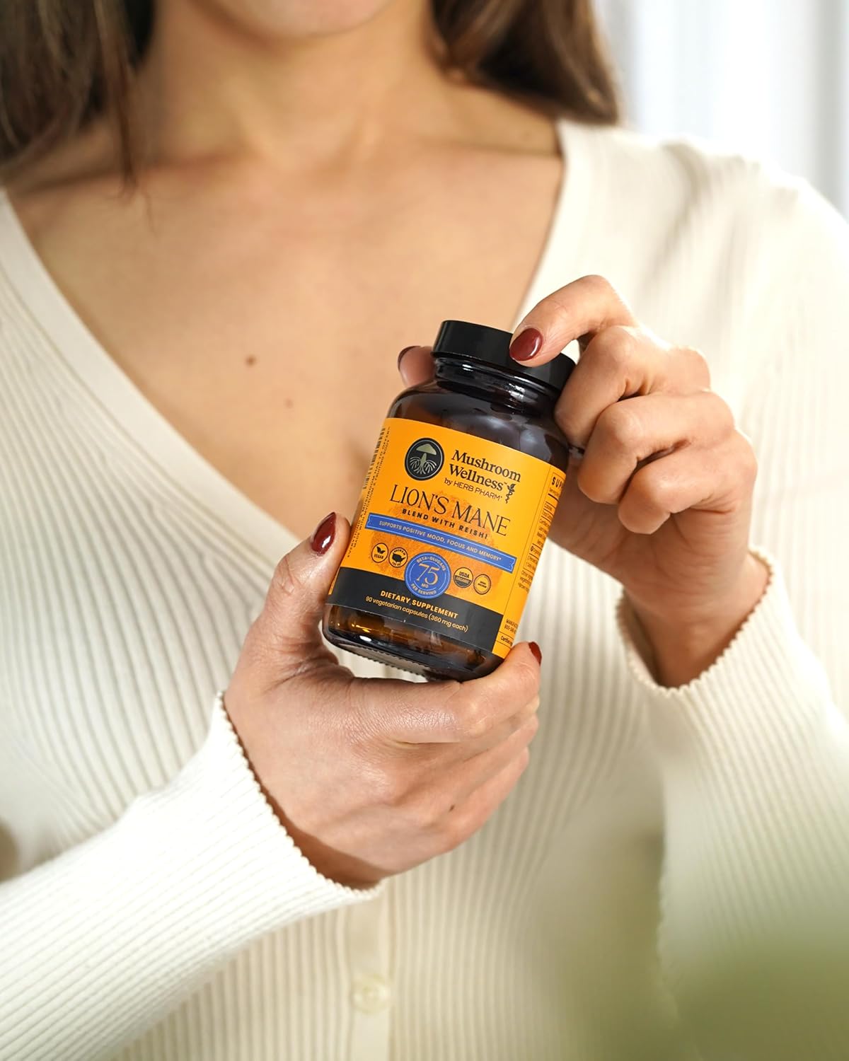 Mushroom Wellness Lion’s Mane Blend with Reishi: Organic Lion's Mane & Reishi Mushroom Capsules, Mushroom Powder Supplement, Supports Cognitive Health, Memory, and Mental Focus, 90 Vegan Capsules - Image 13