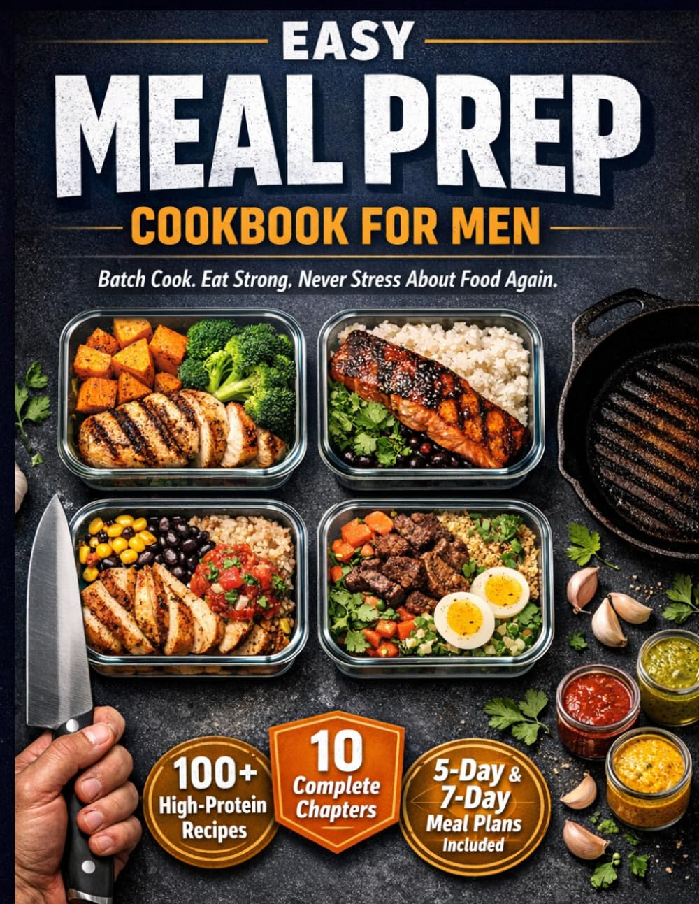 Easy Meal Prep Cookbook for Men: The Complete High-Protein Meal Prep Guide for Men — Batch Cooking Recipes for Muscle Gain, Fat Loss, and Peak Performance with 5-Day and 7-Day Weekly Meal Plans