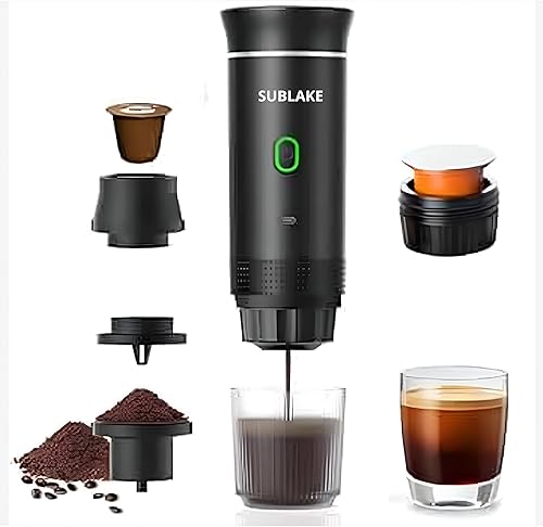 Cafetera portátil de café expreso  Cafetera de viaje recargable autocalentable para automóvil, campamento, oficina, senderismo, cafetera portátil