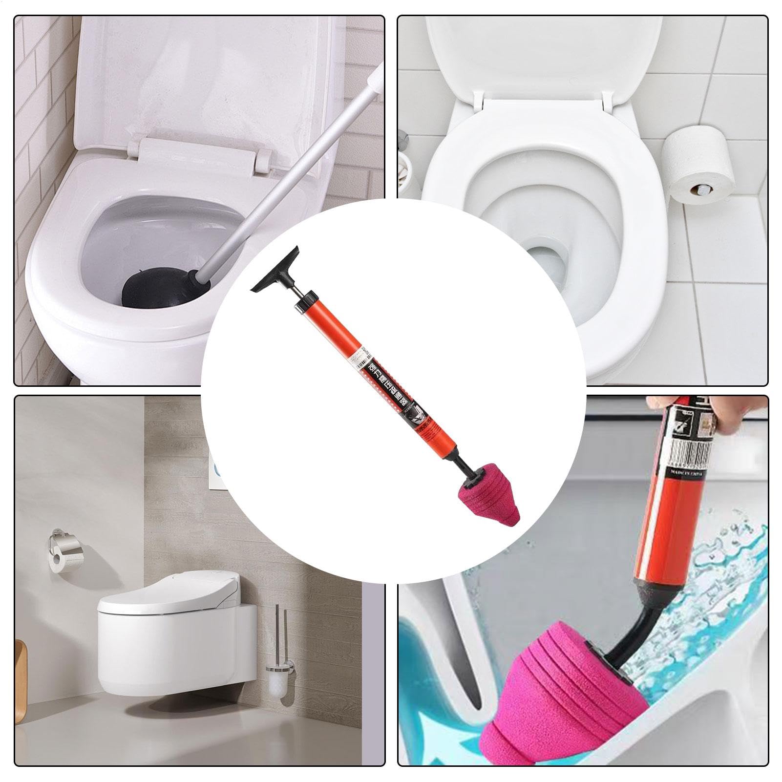 Déboucheur de toilettes 66 x 10 cm – Déboucheur de vidange d'air, piston de tuyau de toilette, déboucheur d'évier pour déboucher les toilettes, piston de toilette haute pression, dispositif de