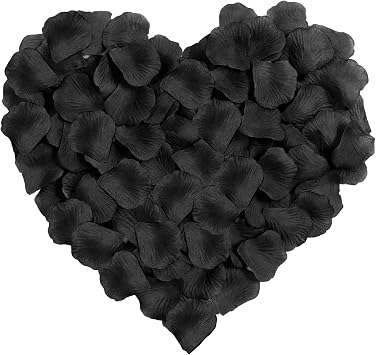 1000 Pcs Artificial Silk Rose Petals Decoration Wedding Party Color Black