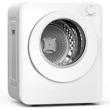 EUHOMY 1.8 Cu.Ft. Portable Clothes Dryer, 850W Compact Laundry Dryer with Stainless Steel Tub and Exhaust Duct, 4 Modes Mini Drying Machine for Apartments, Dorms and RVs, White