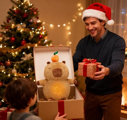 Vista 31 de IUTOYYE Capybara - Animal de peluche con luces musicales para respirar, movimiento, alivio de la ansiedad, regalo relajante para dormir, compañero