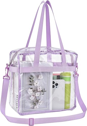 Vista 292 de Oraben Bolsa transparente transparente aprobada para estadios de 12 x 6 x 12 pulgadas, bolsa de estadio para trabajo, juegos deportivos, gimnasio