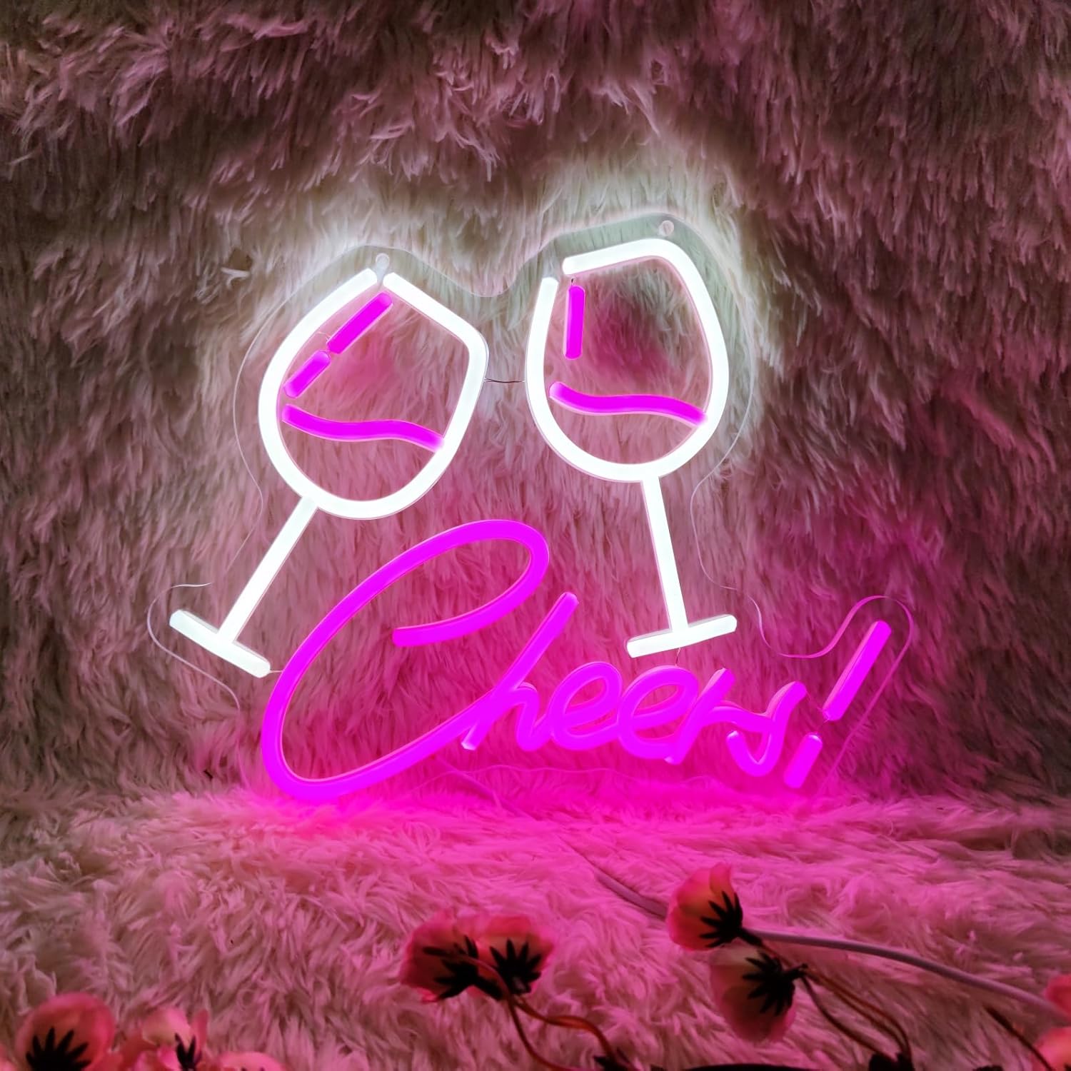 Cheers Neon Sign for Wall Decor, Cheers LED Light up Sign Neon Bar Sign Cheers! Sign for Home, Bachelorette Party, Beer Birthday Party Ball Game Bar, 13.3" x 10.9"