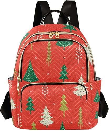 Mochila de Navidad para mujer, estilo retro, para árbol de Navidad, bolsa de viaje, compacta para uso diario, bolsa de pañales para uso diario,