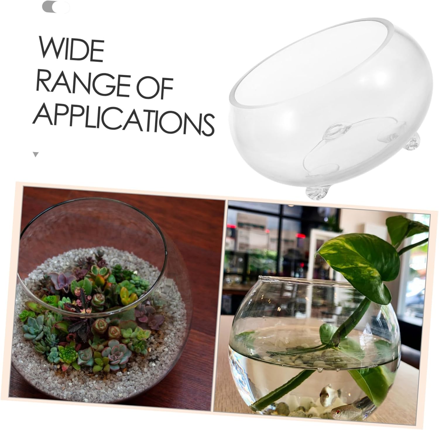 Glass Bubble Terrarium Planter Round Hydroponic Fish Bowl for Air Plants Creative Decorative Centerpiece for Home Weddings Easy to Clean Safe Glass Design
