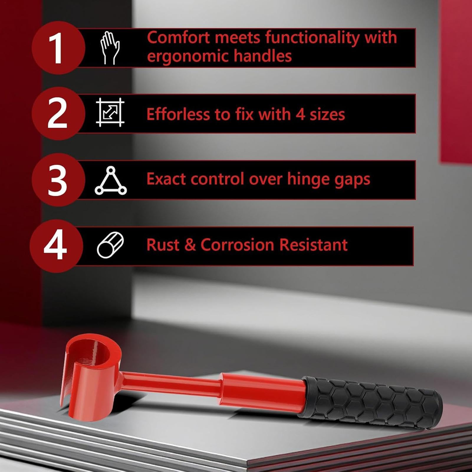 Narzędzie do regulacji zawiasów drzwiowych, 4 w 1 szczeliny, wielofunkcyjne zginanie zawiasów, (rozmiar), idealne do domu, garażu i regulacji drzwi firmowych