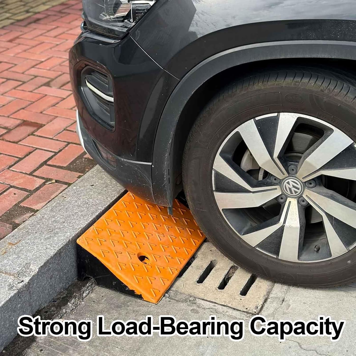 Threshold Ramp, Car Ramps, Heavy Duty Rubber Curb Ramp, Wheelchair Threshold Ramp with Screws for Trucks, Cars, Forklifts(9.8x4.3in/30x11cm)