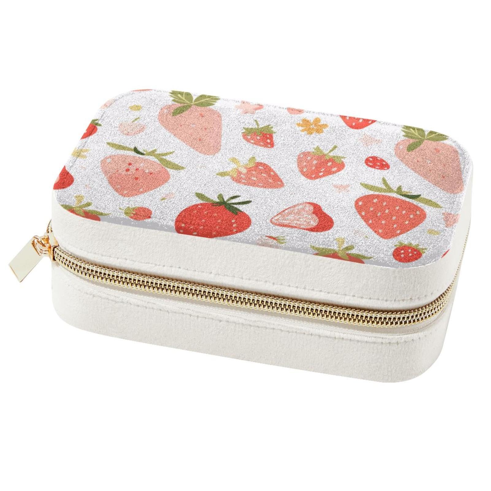 Boîte à bijoux élégante et spacieuse motif fruits rouges chic