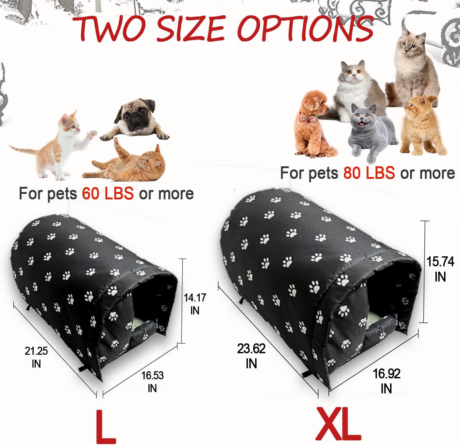 Buy Runwosen Large Outdoor Cat House for Winter, Weatherproof and Warm